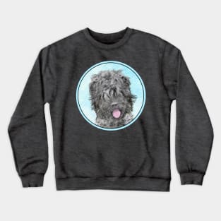 Black Russian Terrier Painting - Cute Original Dog Art Crewneck Sweatshirt